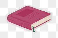 Pink book png education  sticker, paper cut on transparent background