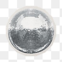 Disco ball png  sticker, paper cut on transparent background