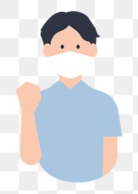 Man png wearing face mask illustration  on transparent background