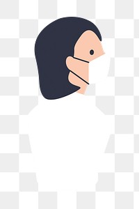 Woman png wearing mask illustration, transparent background