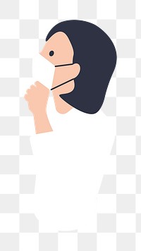 Woman png wearing mask illustration, transparent background