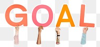 Goal word png element, transparent background