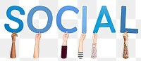 Social word png element, transparent background