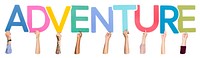 Adventure word png element, transparent background