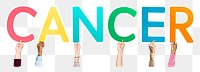 Cancer word png element, transparent background