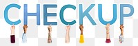 Checkup word png element, transparent background