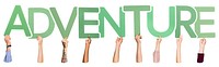 Adventure word png element, transparent background