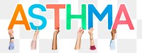 Asthma word png element, transparent background