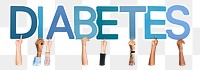 Diabetes word png element, transparent background