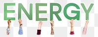 Energy word png element, transparent background