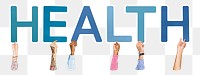Health word png element, transparent background