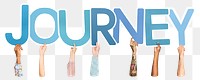 Journey word png element, transparent background