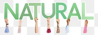 Natural word png element, transparent background