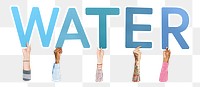 Water word png element, transparent background