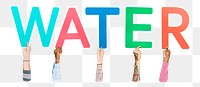 Water word png element, transparent background