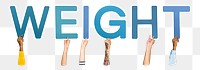 Weight word png element, transparent background