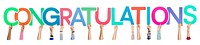 Congratulations word png element, transparent background