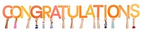 Congratulations word png element, transparent background