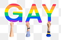 Gay word png element, transparent background