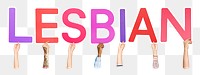 Lesbian word png element, transparent background