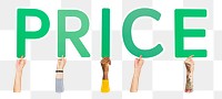 Price word png element, transparent background