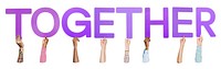 Together word png element, transparent background