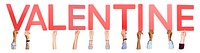 Valentine word png element, transparent background