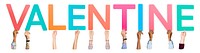 Valentine word png element, transparent background