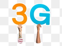 3G word png element, transparent background