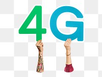 4G word png element, transparent background