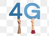 4G word png element, transparent background