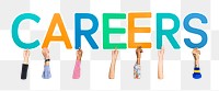 Careers word png element, transparent background