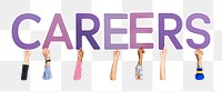 Careers word png element, transparent background