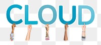 Cloud word png element, transparent background