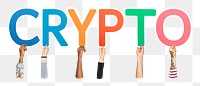 Crypto word png element, transparent background