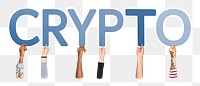 Crypto word png element, transparent background