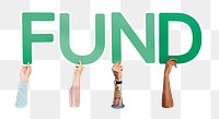 Fund word png element, transparent background