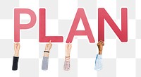 Plan word png element, transparent background