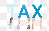 Tax word png element, transparent background