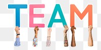 Team word png element, transparent background