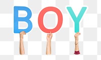 Boy word png element, transparent background