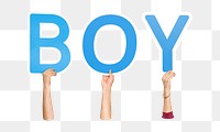 Boy word png element, transparent background