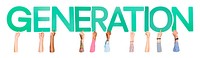 Generation word png element, transparent background