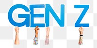 Gen Z word png element, transparent background