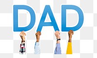 Dad word png element, transparent background