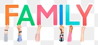 Family word png element, transparent background