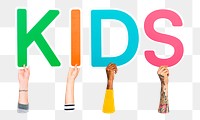 Kids word png element, transparent background