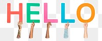 Hello word png element, transparent background