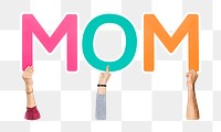 Mom word png element, transparent background