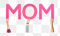 Mom word png element, transparent background